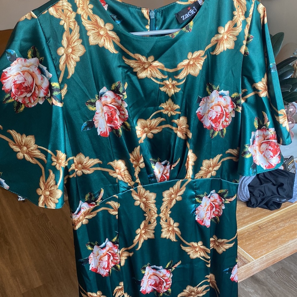 Floral Flutter Sleeve Midiaxi Dress 6 Tall - Picture 4 of 4